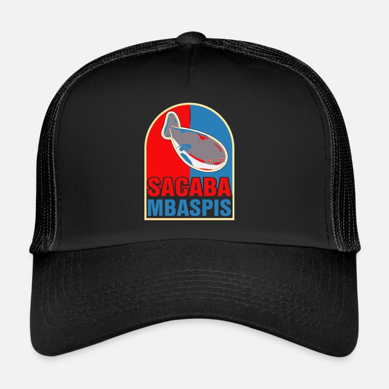 Fish Meme Red Blue Trucker Cap
