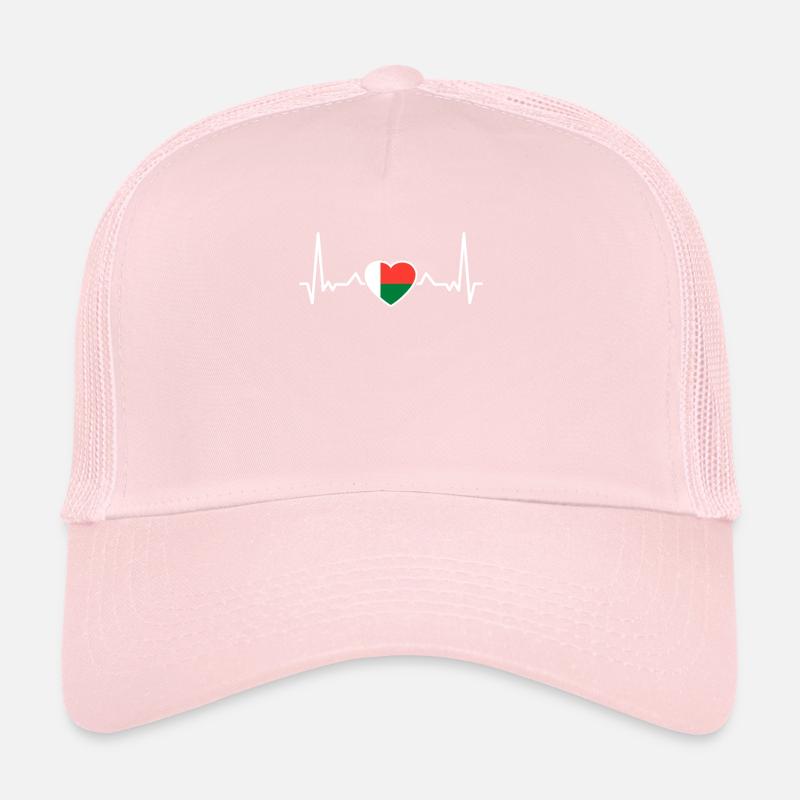 Drapeau malgache de Madagascar Heartbeat Casquette trucker 