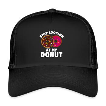Donut Themed Donut Sprayed Funny Cute - Trucker Cap - black/black - Front