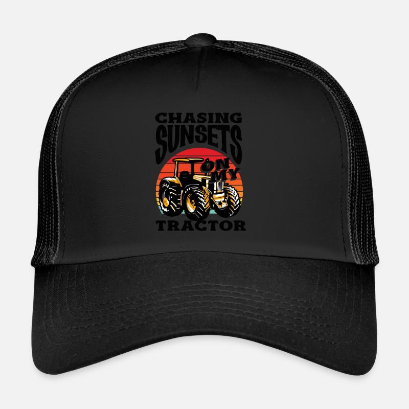 Chasing Sunsets on My Tractor Trucker Cap