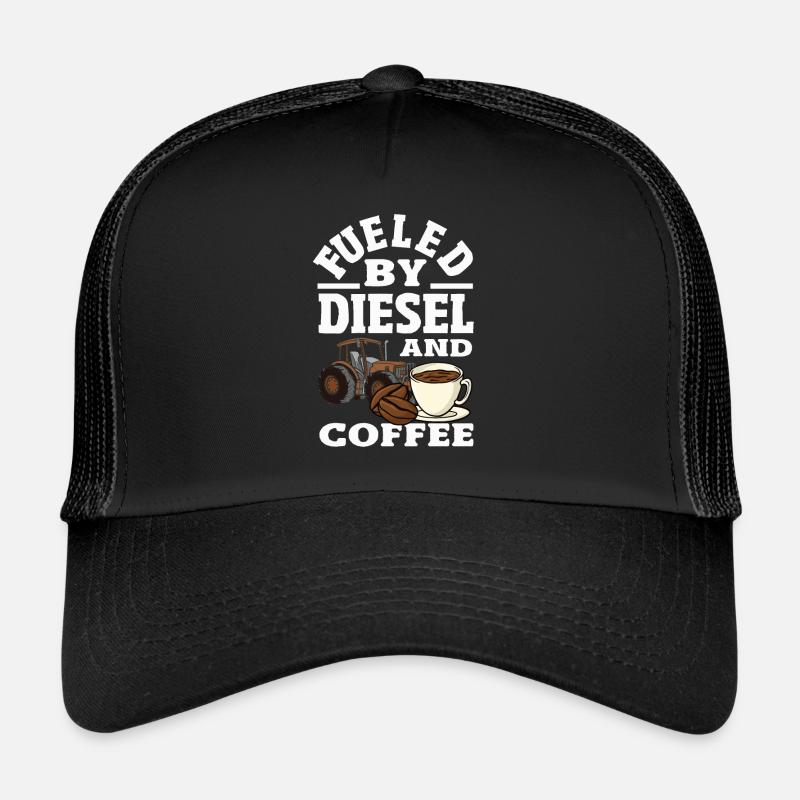 Alimenté par un tracteur diesel et à café Casquette trucker 