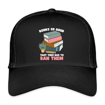 Livres interdits Amateurs de livres Lire des livres Livres - Casquette trucker  - noir/noir - Devant