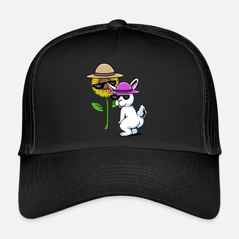 Fantasy Bunny Rabbit Lunettes Jardin de tournesol Casquette trucker 