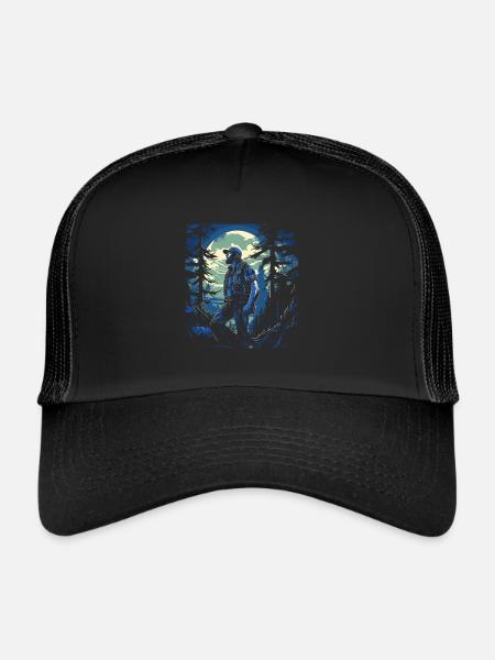 Randonnée T Trekking Outfit Hiking Motif Amoureux - Casquette trucker  - noir/noir - Devant