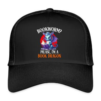 Dragons and Books Dragon Lover Bookish - Trucker Cap - black/black - Front