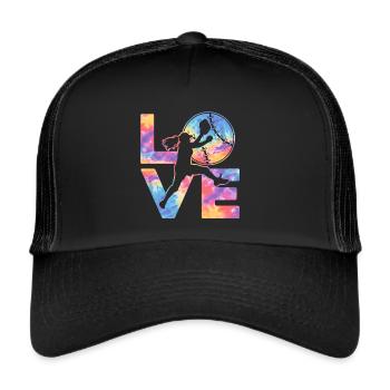Binden Sie Dye Softball Teen Girls Softballspieler - Trucker Cap - Schwarz/Schwarz - Vorne