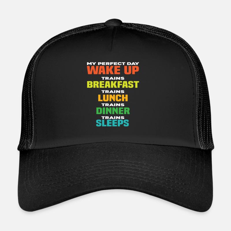 Perfekter Tag Züge Zug Eisenbahn - Trucker Cap - Schwarz/Schwarz