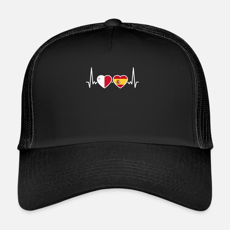Malta Spanien Herzschlag Flagge Maltesisch Trucker Cap