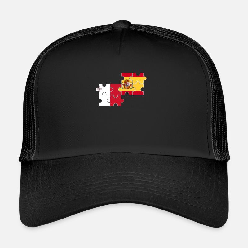 Malta Spain Flag Spanish Maltese Trucker Cap