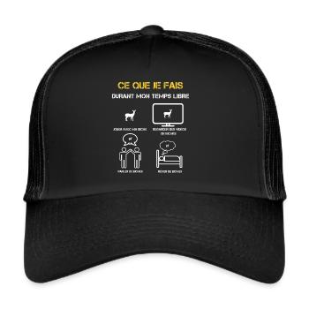 cadeaux temps libre biche - Casquette trucker  - noir/noir - Devant
