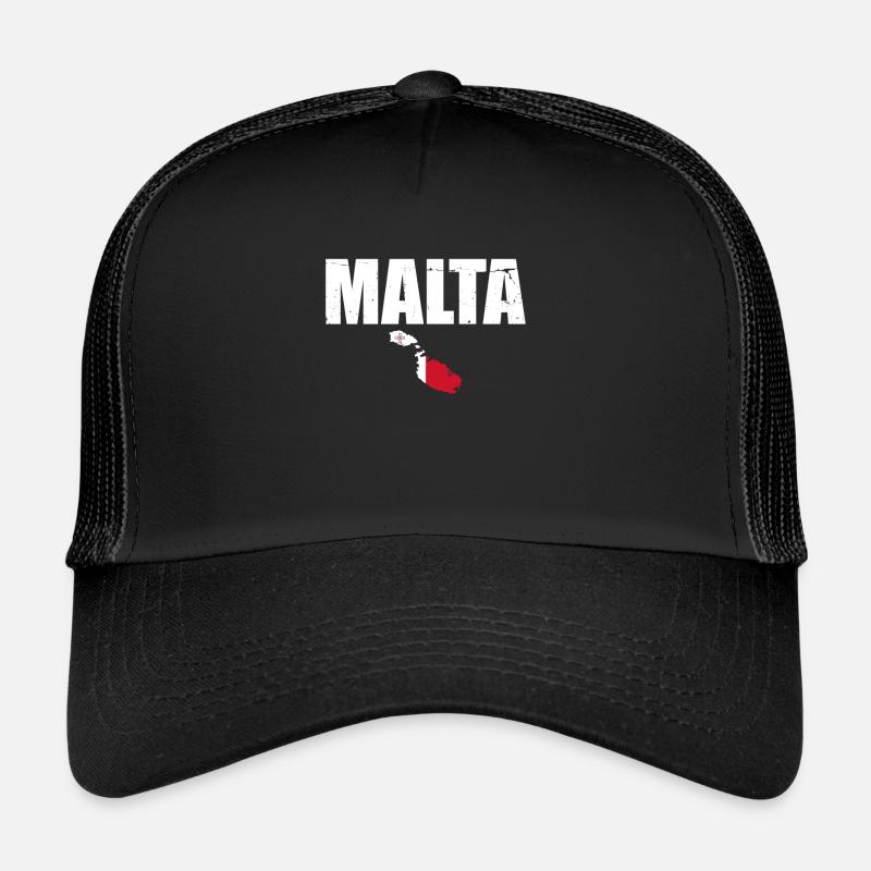 Malta Vintage Map Maltese Flag Trucker Cap