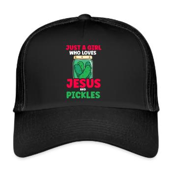 Pickles & Jesus Pickle Vegetable Growing - Trucker Cap - black/black - Front