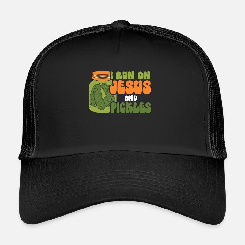 Cornichons et culture de légumes de cornichons Jésus Casquette trucker 