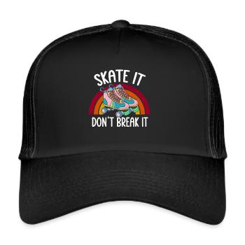 Rollerskates Funny 80er Roller Disco Skating - Trucker Cap - Schwarz/Schwarz - Vorne