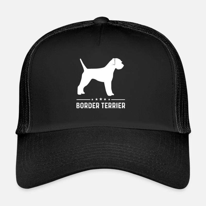 Border Terrier Hund Weiße Silhouette Trucker Cap