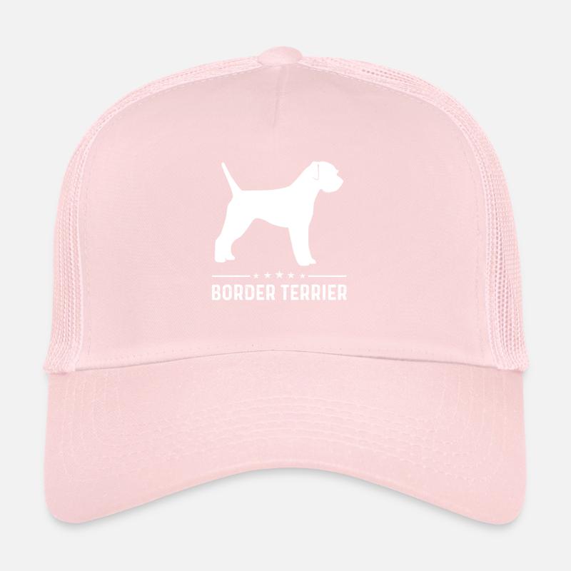 Border Terrier Chien Silhouette Blanche Casquette trucker 