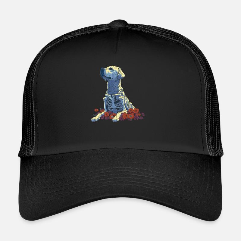 Golden Retriever Fleur Squelette Fleur Animal Casquette trucker 