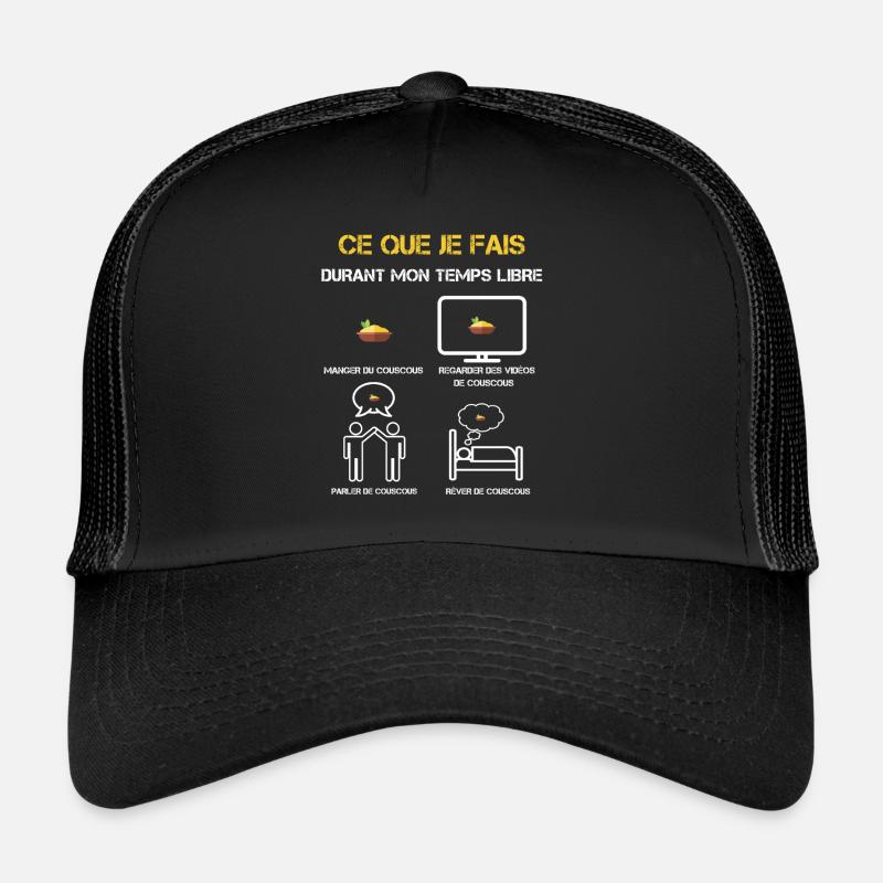 cadeaux temps libre couscous - Casquette trucker  - noir/noir