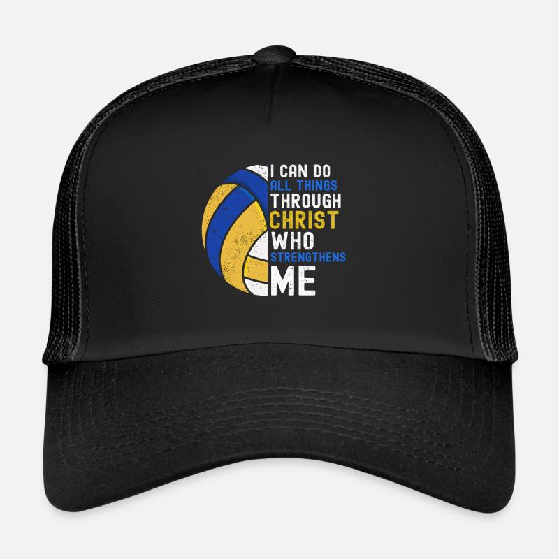 I Can Do All Things Through Christ Volleyball - Trucker Cap - Schwarz/Schwarz