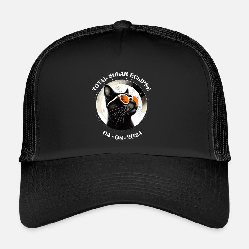 Eclipse Solaire Avril 2024 Chat Amérique Drôle Casquette trucker 