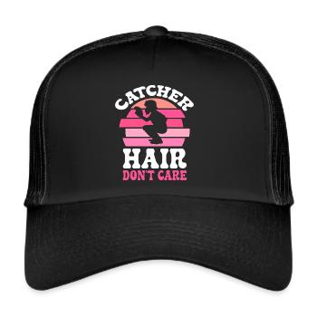 Catcher Softball Lover Bat Ball - Trucker Cap - black/black - Front