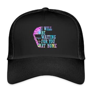 Catcher Softball Lover Bat Ball - Trucker Cap - black/black - Front