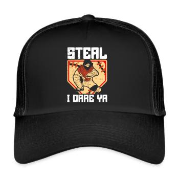 Catcher Softball Lover Bat Ball - Trucker Cap - black/black - Front