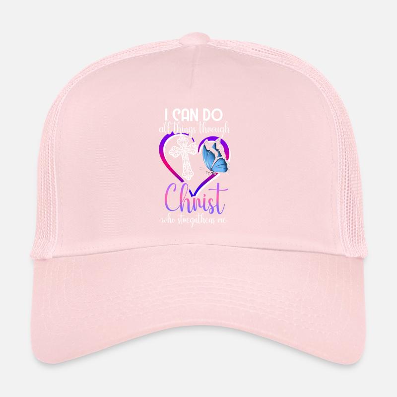 I Can Do All Things Through Christ Butterfly Trucker Cap