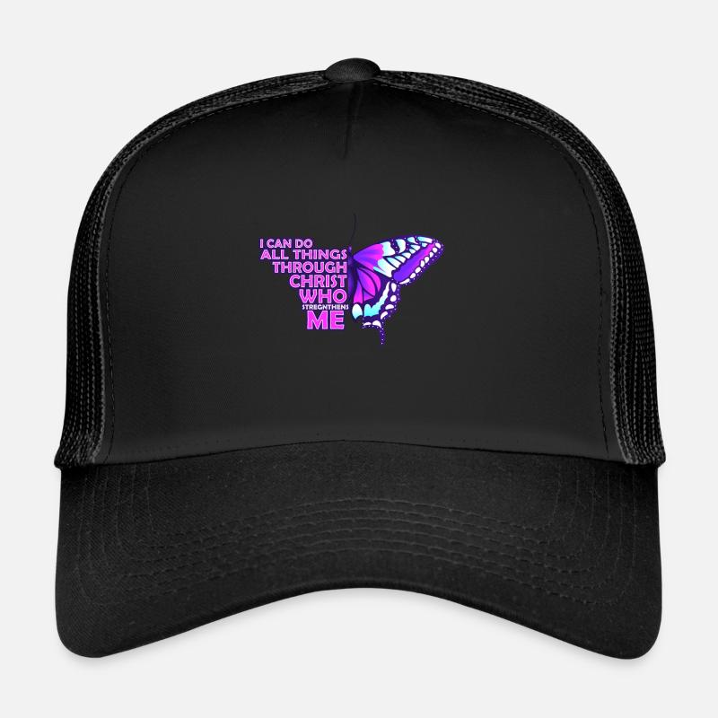 I Can Do All Things Through Christ Butterfly Trucker Cap