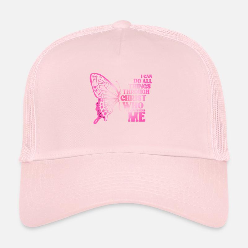 I Can Do All Things Through Christ Butterfly Trucker Cap