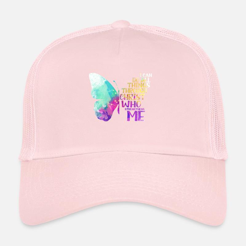I Can Do All Things Through Christ Butterfly Trucker Cap