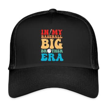 Bruder Baseball Fan Spielt Baseball Lustige Jungs - Trucker Cap - Schwarz/Schwarz - Vorne