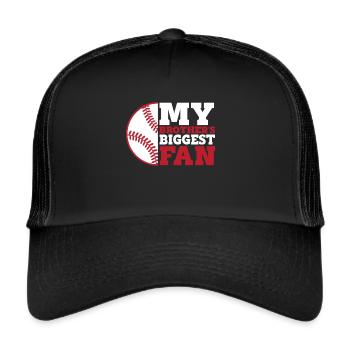 Bruder Baseball Fan Spielt Baseball Lustige Jungs - Trucker Cap - Schwarz/Schwarz - Vorne