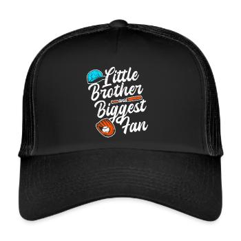 Bruder Baseball Fan Spielt Baseball Lustige Jungs - Trucker Cap - Schwarz/Schwarz - Vorne