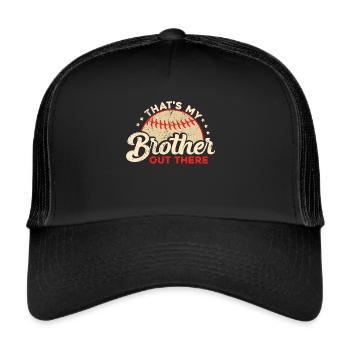 Bruder Baseball Fan Spielt Baseball Lustige Jungs - Trucker Cap - Schwarz/Schwarz - Vorne