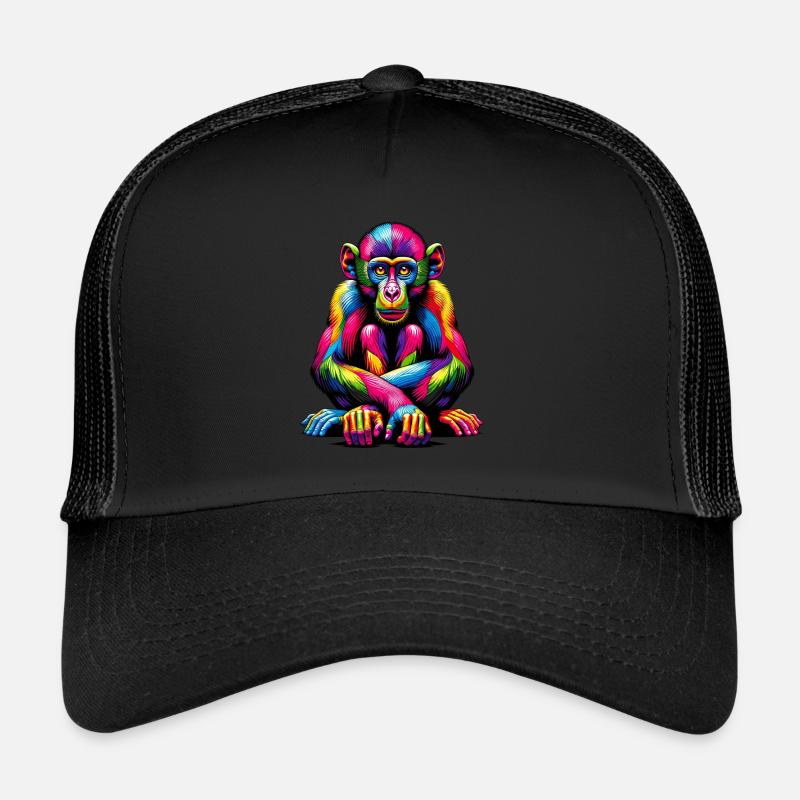 Bunte Pop Art Affenliebhaber Affe Schimpanse Trucker Cap