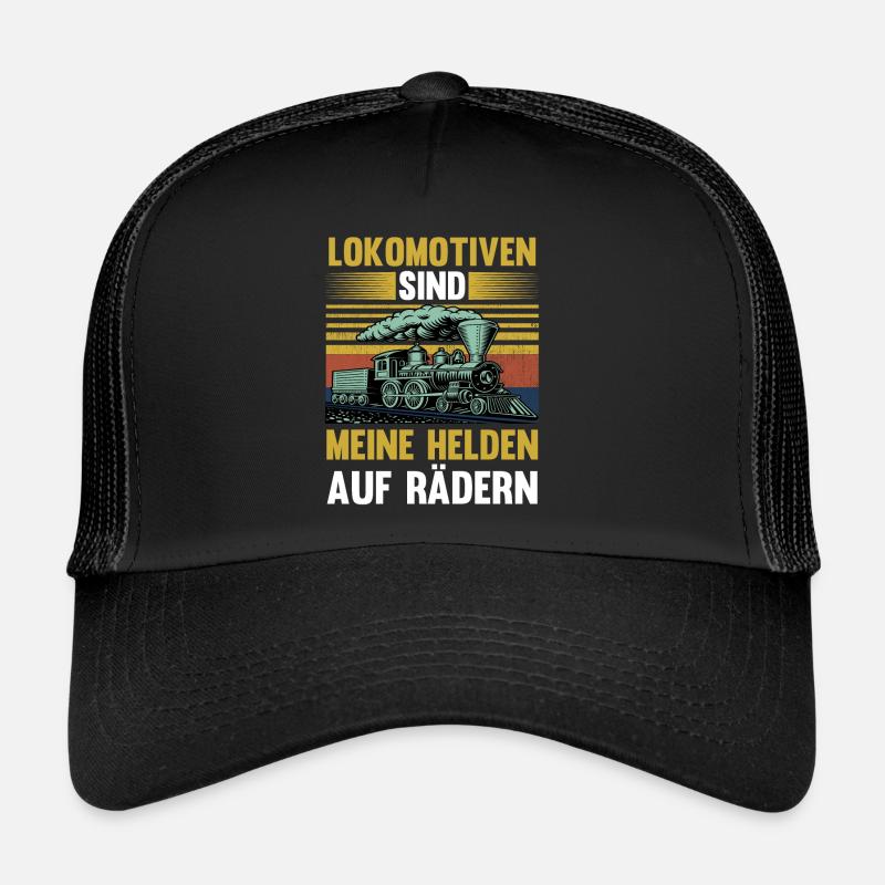 Modelleisenbahn Modellzug Zug Eisenbahner Eisenbah - Trucker Cap - Schwarz/Schwarz