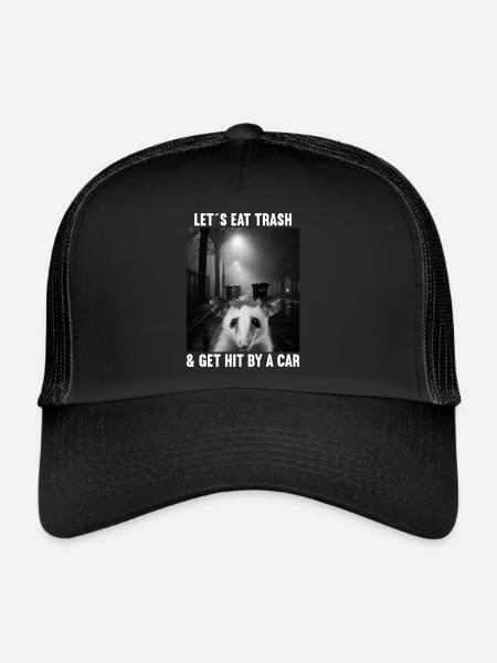 Lets eat Trash and get hit by a Car Opossum Possum - Trucker Cap - black/black - Front