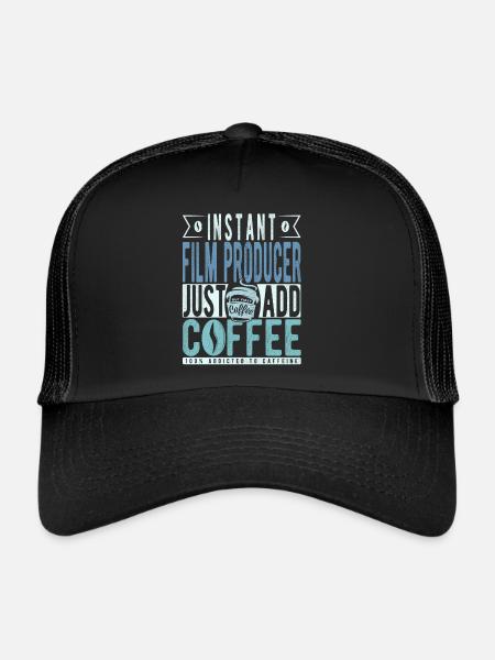 Producteur de film instantané Il suffit d’ajouter du café - Casquette trucker  - noir/noir - Devant