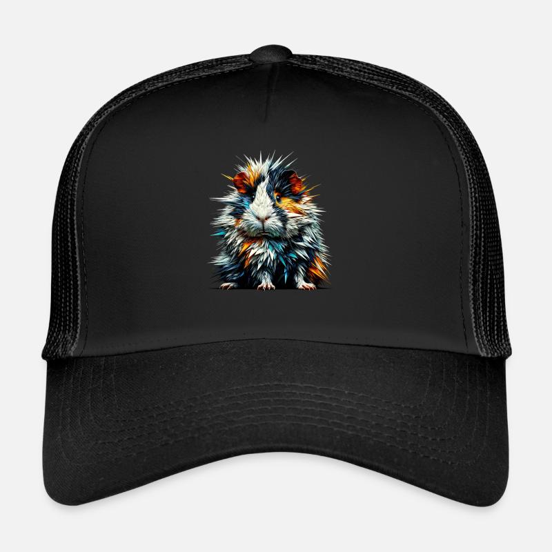 Polygon Art Guinea Pig Lover Guinea Pigs - Trucker Cap - black/black