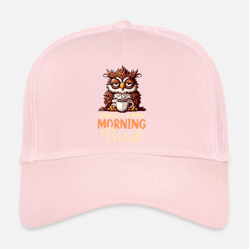 Grumpy Owl With Coffee Morning Mood Trucker Cap