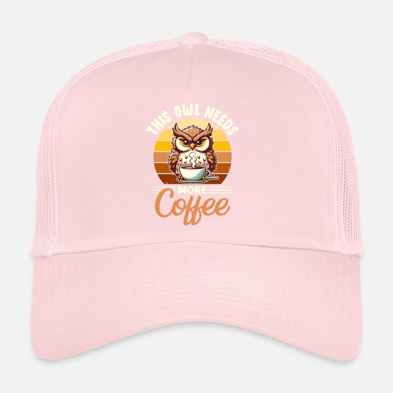 Grumpy Owl With Coffee Morning Mood Trucker Cap