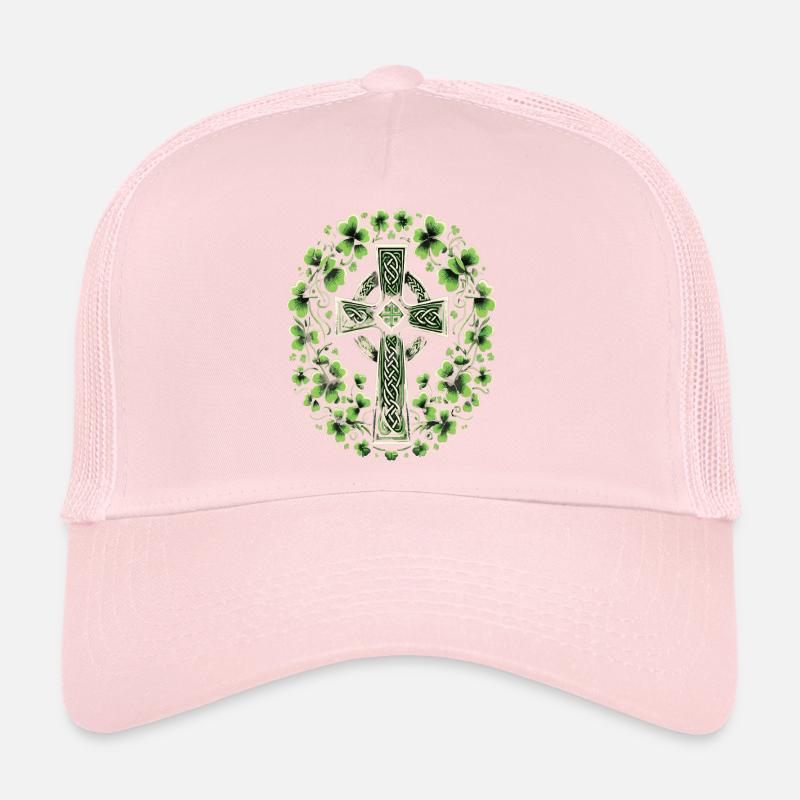Conception de la Saint-Patrick de la croix irlandaise verte Casquette trucker 