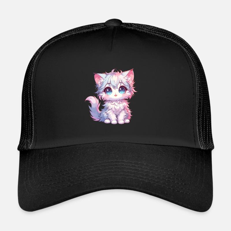 Anime Baby Cat - Trucker Cap - black/black