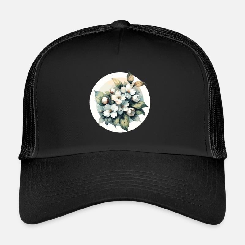 Jasmin dessiné Casquette trucker 