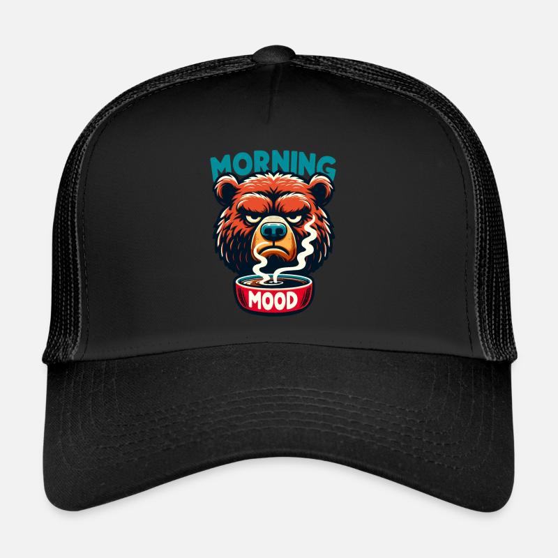 Grumpy Bear With Coffee Morning Mood Trucker Cap