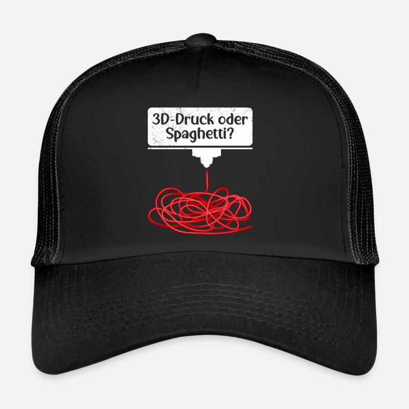 L’impression 3D ou l’impression 3D spaghetti échouent - Casquette trucker  - noir/noir