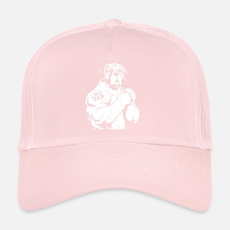 St. Bernard I Love Dad Trucker Cap