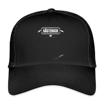 Gästebuch zum Unterschreiben 30 Geburtstag Herren - Trucker Cap - Schwarz/Schwarz - Vorne