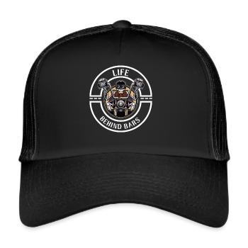 Life Behind Bars Skeleton motorcycles racing Gift - Trucker Cap - black/black - Front